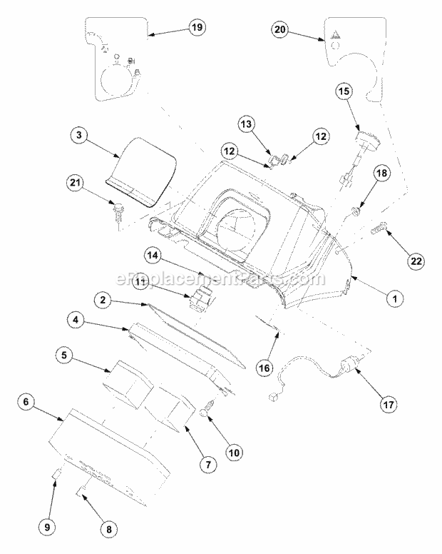 Dash Panel Diagram and Parts List for 7532 54AF44G-710, 54AH44G-710, 54AN44G-710 Cub Cadet Lawn Tractor